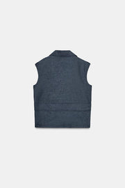 Gilet en lin avec ceinture