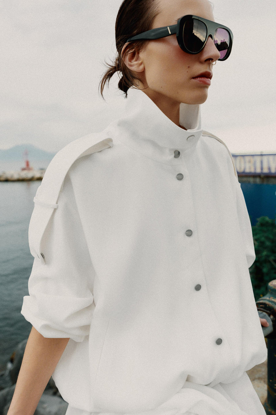 Veste bomber à col montant