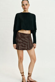 Jupe-culotte croisée à sequins