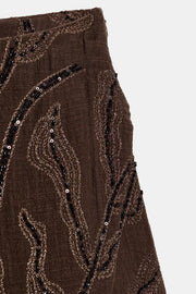 Jupe-culotte croisée à sequins