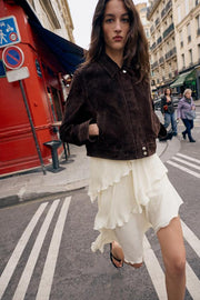 Blouson 100 % cuir suédé