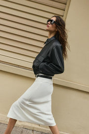 Blouson bomber effet cuir à épaulettes