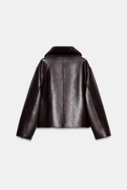 Blouson réversible double-face effet cuir
