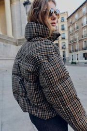 Anorak matelassé à carreaux