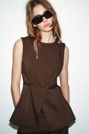 Gilet croisé avec ceinture