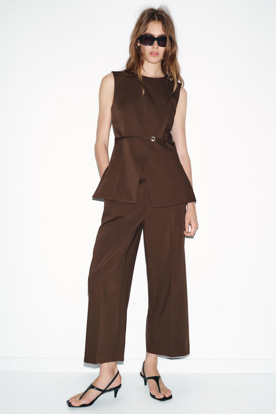 Gilet croisé avec ceinture