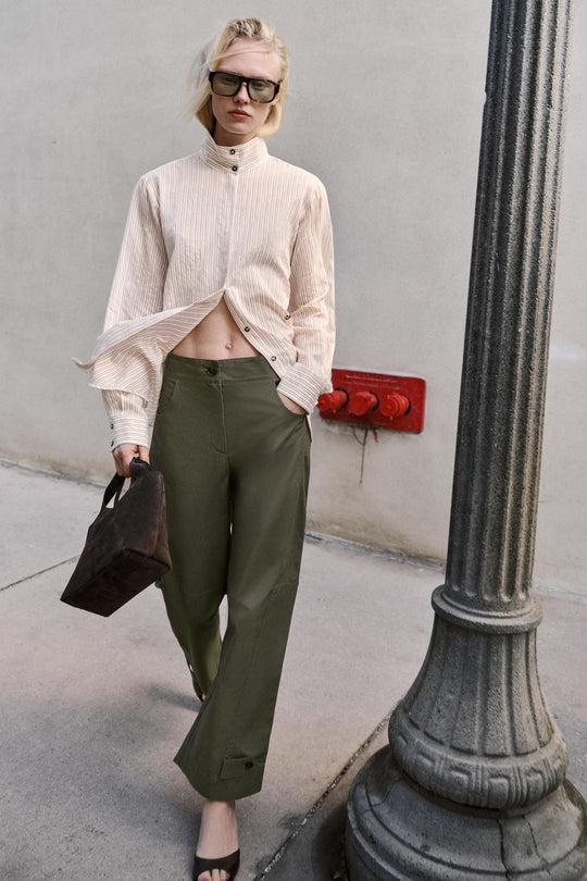 Pantalon coupe barrel à passants