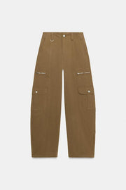 Pantalon coupe barrel à poches cargo