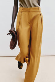 Pantalon large en lin