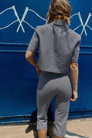Pantalon capri à carreaux vichy