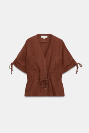 Veste safari à manches courtes à perles