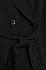 Manteau long en laine avec ceinture