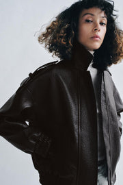 Veste bomber effet cuir ZW Collection