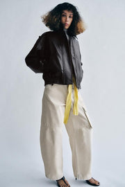 Veste bomber effet cuir ZW Collection