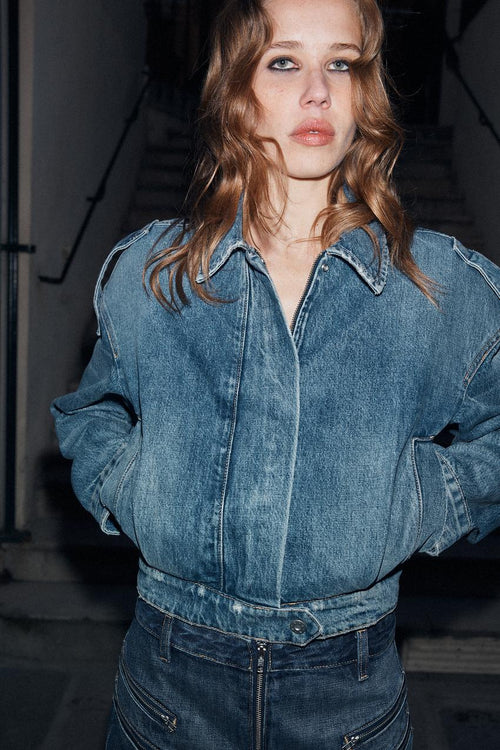 Blouson en denim à passants