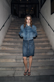 Blouson en denim à passants