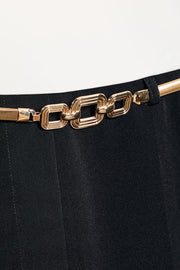 Combinaison longue dos-nu avec ceinture