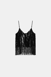 Top à franges à sequins