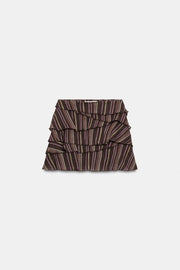 Jupe-culotte à rayures en fil métallisé