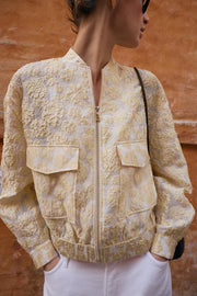 Veste bomber en jacquard