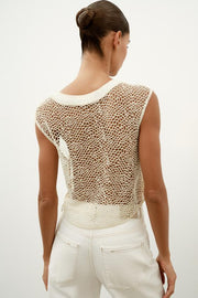 Top au crochet à fleurs