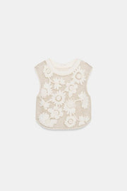 Top au crochet à fleurs