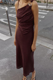 Robe midi asymétrique 100 % lin