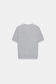Pull en maille à rayures à manches courtes