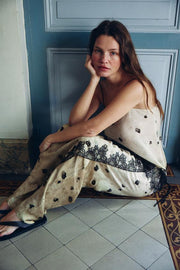 Jupe-culotte imprimée en dentelle