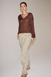 Pantalon droit à rayures ZW Collection