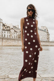 Robe en maille à pois