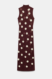 Robe en maille à pois