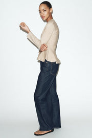 Veste en maille peplum