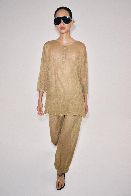 Pantalon bouffant en maille fine