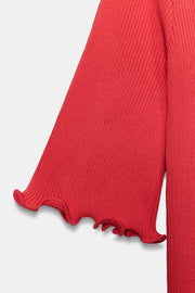 Robe courte en maille côtelée