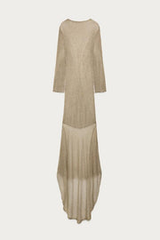 Robe longue en maille à fil métallisé Marisa Berenson x