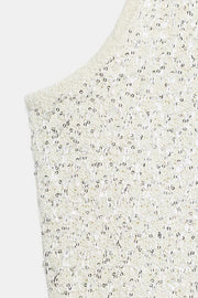 Top en maille à sequins et fil métallisé