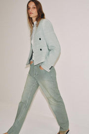 Jean ZW Collection droit taille basse à rayures