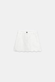 Jupe-culotte Z1975 en denim bas ondulé