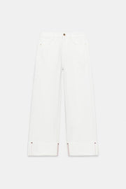 Jean Z1975 coupe barrel taille mi-haute avec revers au bas