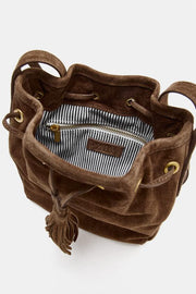 Mini sac bandoulière froncé en cuir