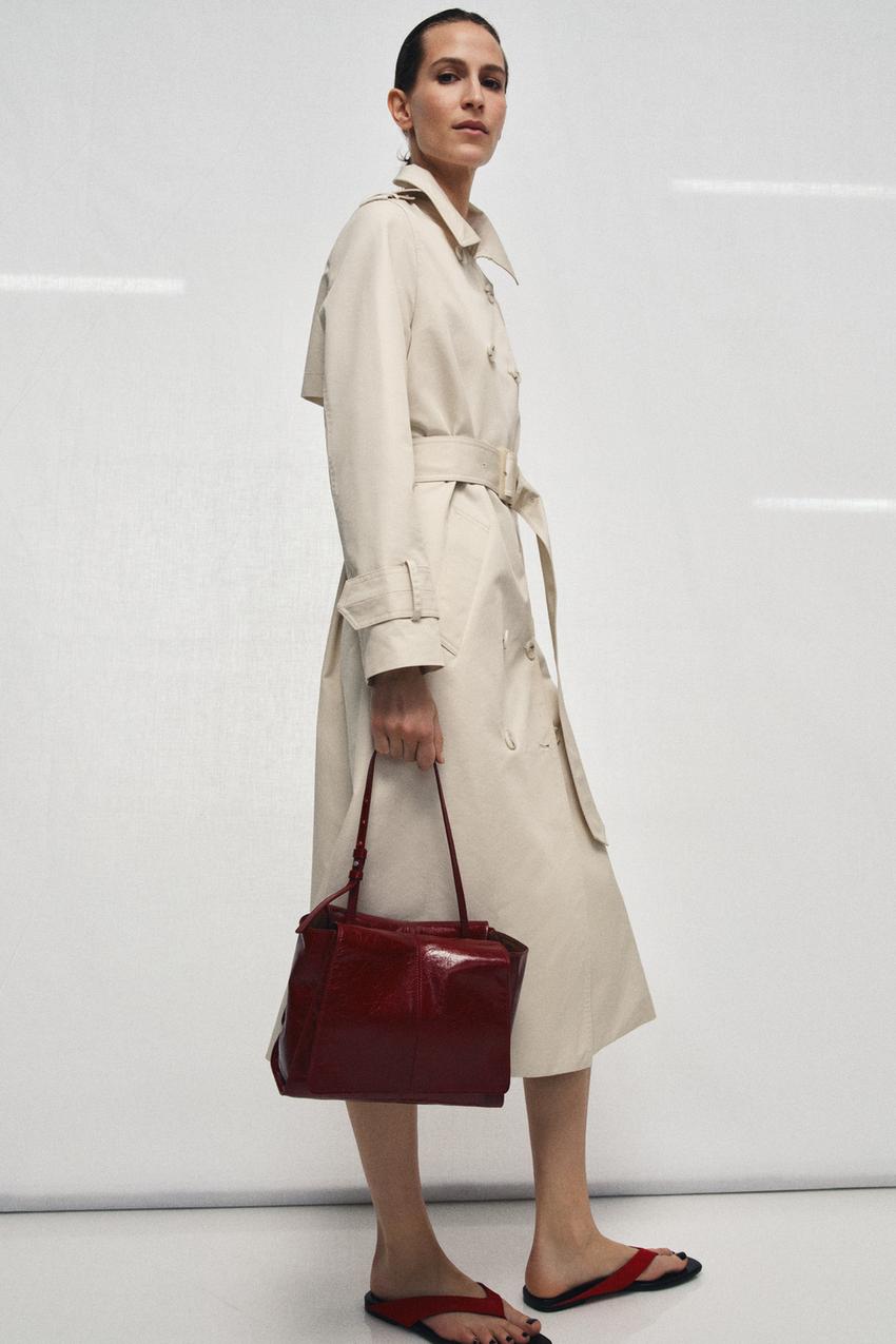 Mini cabas en cuir à double poche